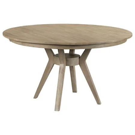 44" Round Solid Wood Dining Table with Modern Tapered Wood Base